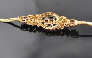 Sapphire Ruby Emerald Diamond 18k Gold Bracelet  