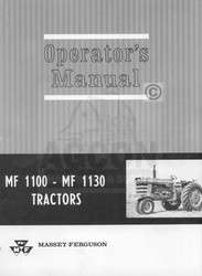 Massey Ferguson MF 1100 MF 1130 Tractor Operator Manual  
