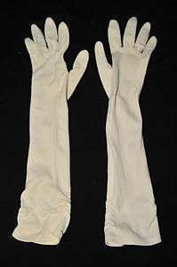 Z37 VTG 50s White wedding S M dress gloves ladies sz 6.5 Long  