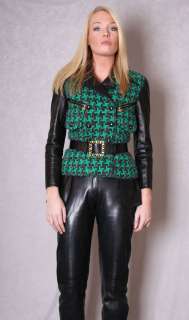 Chanel Boutique Black Lambskin Leather Pants sz 36  