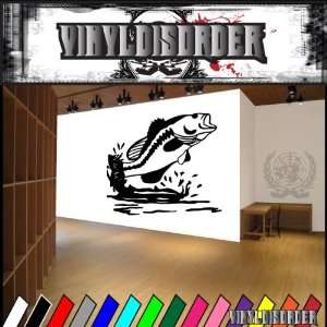  Bass Jumping Out Of Water Fish Animal Animals Vinyl Decal 