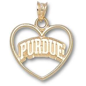  Purdue University Arched Purdue Heart Pendant (Gold 