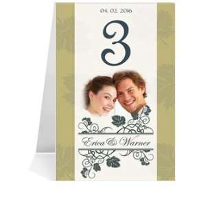  Photo Table Number Cards   Vines Beige Olive & Midnight #1 
