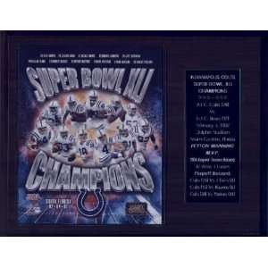   : Indianapolis Colts Super Bowl XLI 12 X 15 Plaque: Office Products