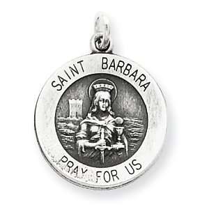  Silver Antiqued Saint Barbara Medal West Coast Jewelry Jewelry