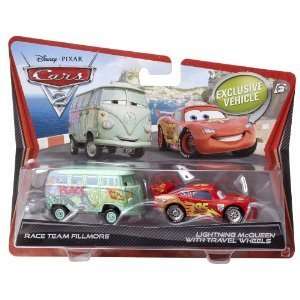  Disney / Pixar CARS 2 Movie 1:55 Scale Die Cast Car 2 Pack Race 