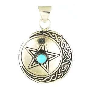  Moon Pentacle Pentagram Five Pointed Star of David Amulet 