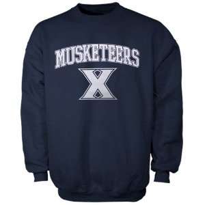  Xavier Musketeers Navy Blue Universal Logo Crew Sweatshirt 