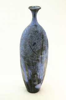   Ceramic Vessel Pottery by Ramon Camarillo Made in Hawaii Blue Velvet