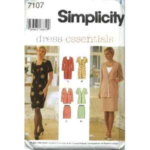 Simplicity Sewing Pattern 7107 Misses Dress or Top & Skirt, Size Y 
