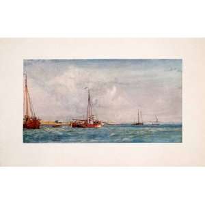 1905 Print William Wyllie Dutch Eel Schuit Barge Hole Haven Fishing 