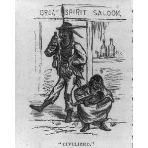  Indian couple at Great Spirit Saloon,1878,Beadle