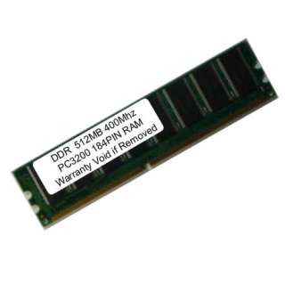 512MB PC3200 400MHz DDR RAM 184 PIN LOW DENSITY MEMORY DIMM