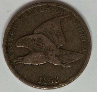 1858 Small Letters Flying Eagle Cent Fine  