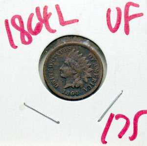 1864 L Indian head Cent in VF  