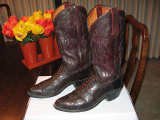   Rare Ostrich Leg Cowboy Boots Vintage 1883, 8.5 E, Dark Brown Excel