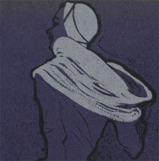 1950 ORIGINAL Linen backed FASHION Print RENE GRUAU, White black Blue 