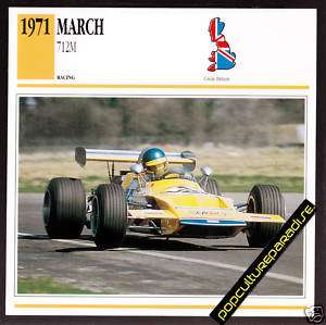 1971 MARCH 712M 712 Ronnie Peterson Car PHOTO SPEC CARD  