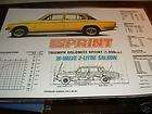 1972 1976 TRIUMPH DOLOMITE SPRINT Spec Sheet  
