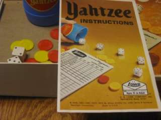 1978 vintage yahtzee Dice Game cup dice score sheets instructions used 