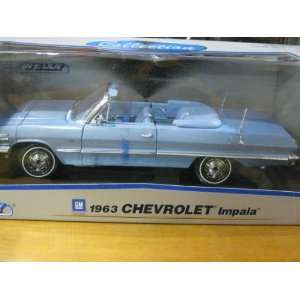  1963 Chevrolet Impala Convertible in Blue Diecast 1:18 