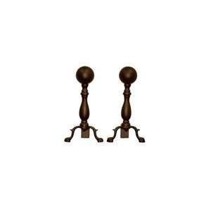   Style Andirons (Bronze Finish Ball Style Andirons)