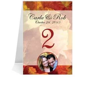  Photo Table Number Cards   Autumn Leaves #1 Thru #48 