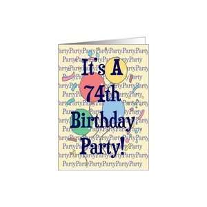  Balloons 74th Birthday Party Invitation Card Toys & Games