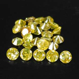 00tcw 2.6 mm Sparkling Yellow Natural Loose Diamonds Lot  
