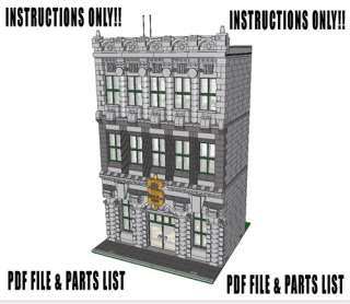 Lego Custom Bank Modular Building   INSTRUCTIONS ONLY  