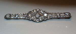 Platinum Gold Edwardian Old 1.20 CT Diamond Brooch  