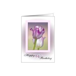  94th Birthday ~ Pink Ribbon Tulips Card Toys & Games