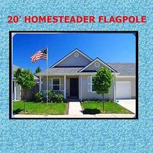 20 FT HOMESTEADER ALUMINUM FLAGPOLE AND 3X5 US FLAG  