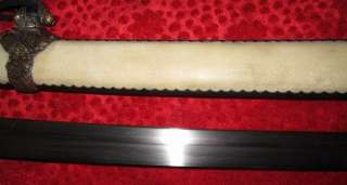 Super Japanese Samurai Katana Sword,White Sharkskin Sheath Sharp Blade 