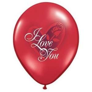   Love You with a Red Rose 11 Latex Balloons: Health & Personal Care