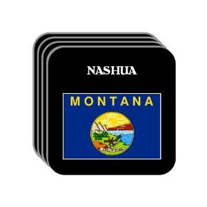 US State Flag   NASHUA, Montana (MT) Set of 4 Mini Mousepad Coasters
