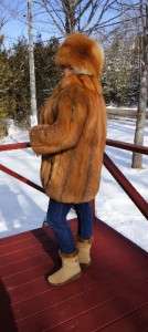 Just Gorgeous CANADIAN RED FOX Fur Coat M 6 8 10 and RED FOX Fur HAT 