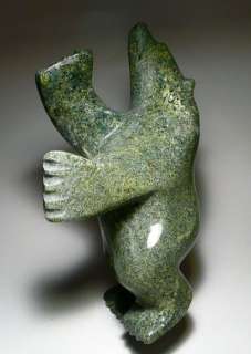 Big 9 Dancing Bear by Joanie Ragee Inuit sculpture eskimo carving art 