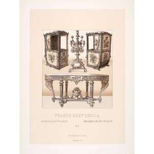  1888 Chromolithograph Litter Palanquin 18th Century France 