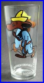Vintage Slow Poke Rodriguez Cartoon Glass Pepsi Cola Collectors Warner 