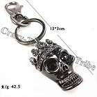 Mens Punk full Crystal Halloween with skull mask key chain ring k122 