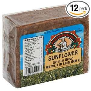 Hazelsauer Sunflower Bread, 1lbs 1.6 Ounce Loaf (Pack of 12)  