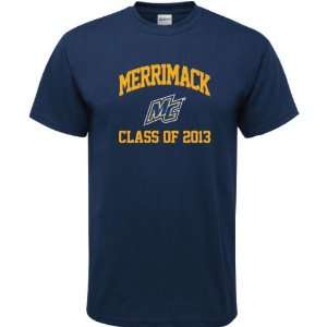  Merrimack Warriors Navy Class of 2013 Arch T Shirt Sports 