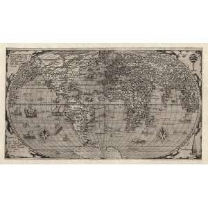  Antique Map of the World (1560) by Paolo Forlani (Archival 