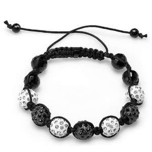 Bracelet Mens Ladies Unisex Hip Hop Style Pave Seven Crystal Black 