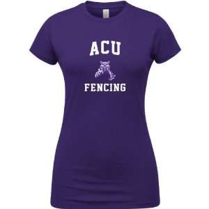  Abilene Christian Wildcats Purple Womens Fencing Arch T 