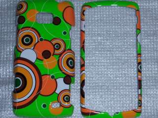 LG VS740 Ally Phone Cover Orange Bubble Lime Green 2065  