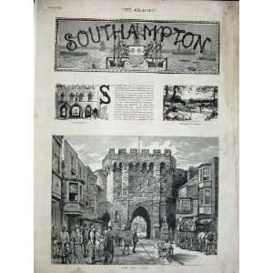   1883 Southampton Bar Gate Guildhall Netley Abbey Tower