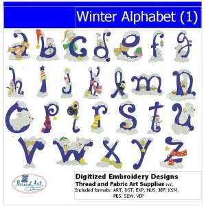  Digitized Embroidery Designs   Winter Alphabet(1): Arts 