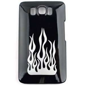  HTC HD2 Silver Flame On Black Hard Case/Cover/Faceplate 